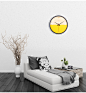 挂钟北欧简约 创意卧室钟表木质超静音现代客厅圆形12寸彩色