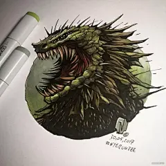 一组超炫酷纸上3D骷髅和机甲插画