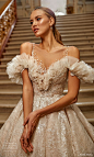 anna sposa 2022 bridal detached puff sleeve sleeveless beaded straps sweetheart neckline fully embellished a line ball gown wedding dress chapel cathedral train (8) zv