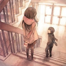 楼梯角 人去楼空 二次元 伤感 校园旧时...