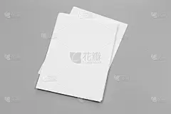 空白肖像模型纸。小册子杂志孤立在灰色上，多变的背景/白纸孤立在灰色上