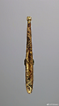 哈佛大学艺术博物馆藏 战国错金龙纹带钩