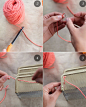用十字绣针法DIY创意毛线收纳架教程-创意生活,手工制作╭★肉丁网