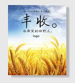 农民丰收节金色小麦海报