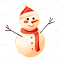 卡通感春节雪人元素贴纸