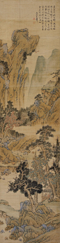 （清）王翚（1632-1717）《荒崖高树图》，162×40 cm ，约6.0平尺。拍品。