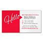 Red white hello speech quote business card magnetic business cards (Pack of 25)