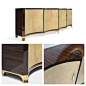 Makassar Ebony Wood, solid bronze base and goatskin doors by Scala Luxury