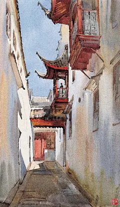 风来的文字的相册-中国最顶级的女建筑学教授的水彩画