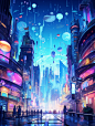 赛博风插画背景 midjourney关键词分享 - 小红书