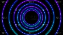 80年代复古赛博朋克风格。摘要霓虹灯明亮的镜头耀斑在黑色的背景。激光显示彩色横幅广告设计技术