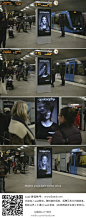 【4AAD讯】广告案例：在瑞典斯德哥尔摩，有商家为了给美发产品打广告，在地铁设置特殊的广告牌。当仪器监测到列车到来，屏幕上模特儿的长发被“风”吹乱，直观地呈现出产品让秀发飘逸的广告诉求。
