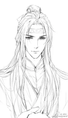 古风手绘线稿(600×1031)