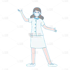 扁平穿防护服的抗疫护士人物元素9