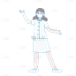 扁平穿防护服的抗疫护士人物元素9
