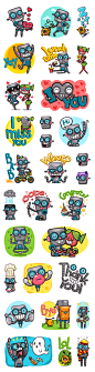 Viber Robot Stickers on Behance