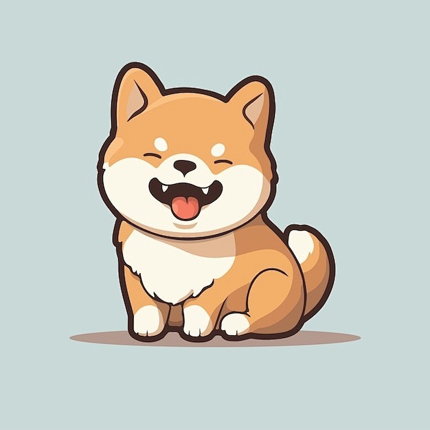 可爱卡通柴犬小狗插画矢量图设计素材