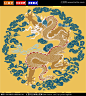 中国传统团龙龙纹