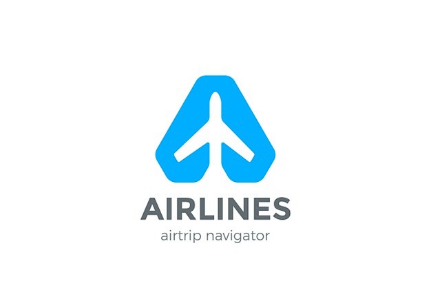 飞机，负空间logo标志矢量图素材
