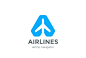 飞机，负空间logo标志矢量图素材