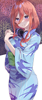 夕涙ウユ  二次元少女  
动漫壁纸  中野三玖  和服
