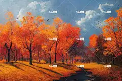 秋天 森林 树木 高清壁纸 墙纸 景观 背景 自然 户外 树叶