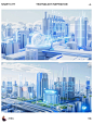 Midjoureny生成智慧城市的场景图太惊艳了！
Create a 3D-style smart city scene blue and white scheme, Centered around Earth architecture,showcasing elements such as smart transportation systems, smart buildings, digital governance, and intelligent environmental monitoring 