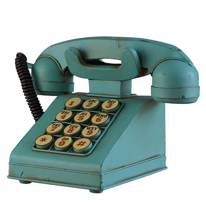 复古铁艺老式电话机模型拍摄道具摆件客厅电...
