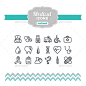 手绘医疗图标-杂项图标Hand Drawn Medical Icons - Miscellaneous Icons橡皮膏、救护车、分析、血液、心脏、保健、十字架、dna,下降,手绘,人类,图标,注射,线,医疗、医药、护士,轮廓,象形图,药丸,听诊器,口腔学,注射器,温度计,牙齿,矢量,轮椅 adhesive plaster, ambulance, analysis, blood, cardiology, care, cross, dna, drop, hand drawn, human, icon, in