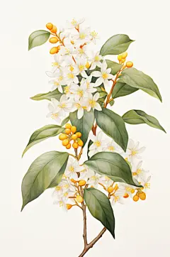 AI数字艺术秋季桂花插画