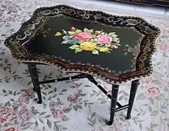千棵树 手绘家具法式家具 彩绘描金八脚托盘茶几 中西混搭风格 原创 设计 新款 2013 正品 代购  淘宝