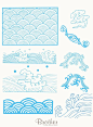 #实用素材# 【第】分享一组《9套188款传统海浪纹样矢量设计素材打包》百度云 下载：O网页链接  高质量中国风素材，日积月累哦，万一哪天需要呢，转需~