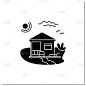 海滩小屋字形图标