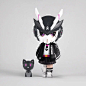 M A R I K O- OG Black + Ghost White Edition Vinyl Toys