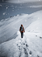 免费 在雪地上行走的人 素材图片