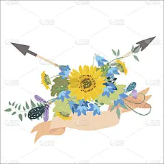 插花与向日葵kolokolchiklm箭头