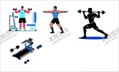 扁平化健身教练健身器材剪影 【酷图网】健身教练,健身器材,剪影,哑铃,举哑铃,扁平化人物