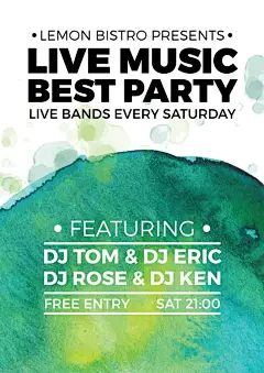 水彩水墨泼墨背景海报模板分层PSD平面设计EPS矢量素材文件