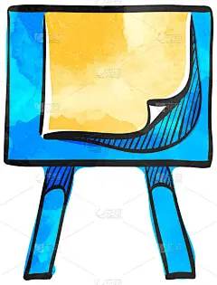 水彩风格图标绘画立场