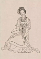 古代人物白描集锦120图_工笔画 : 工笔画属于工整细致一类画法，如宋代的院体画，明代仇英的人物画等。白描本来大抵是用来打草稿的，宋代画家李公麟把它发展成独立的画种，他的白描如行云流水，变化无穷丰富，有很强的表现力。工笔白描把笔触美感提升到了绝对…