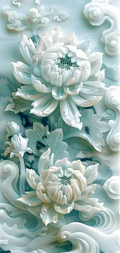 菊花玉雕手机壁纸 - 小红书