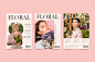 Magazine cover template collection with photo