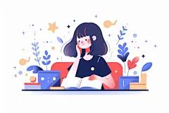 下周不加班️MJ一键出教师节扁平风插画 - 小红书