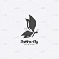 logo butterfly elegant silhouette style