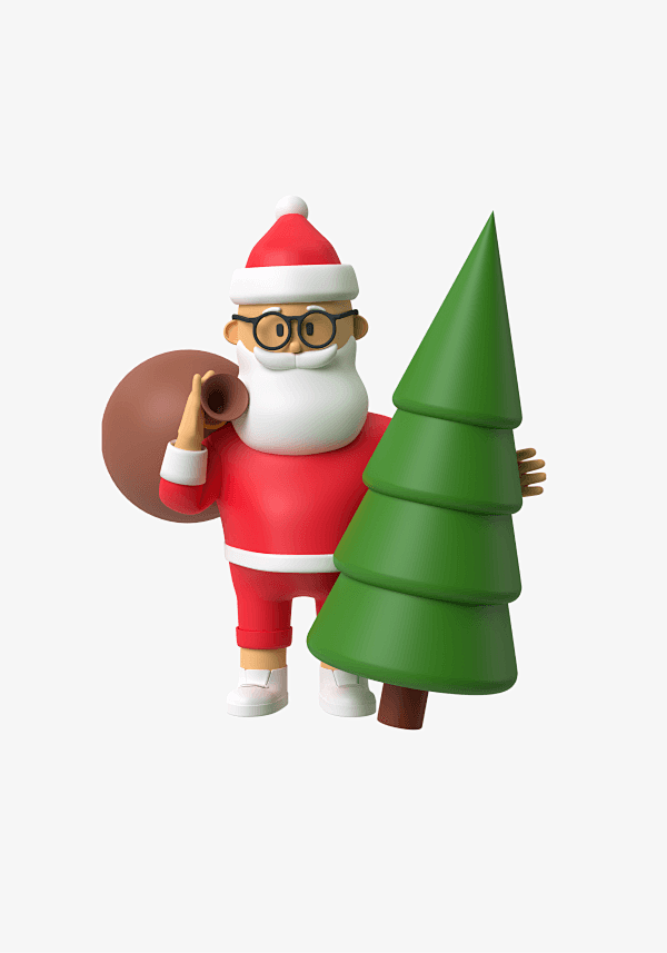 santa with christmas...