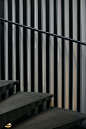 architectural photography of gray stair