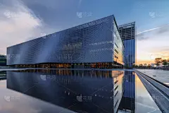 黄昏,深圳图书馆,深圳,新古典派,广东省,积雨云,天空,水平画幅,无人,市区路