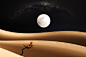 the moon in the desert by nikos Bantouvakis  on 500px