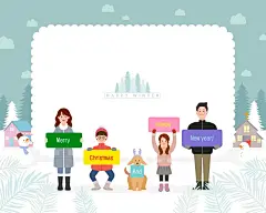 图片[5]-圣诞节party全家庭聚会节日插画温泉度假ai矢量设计素材图-爱设计爱分享c