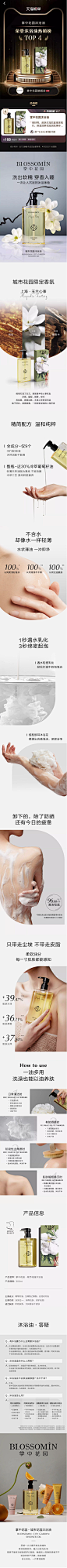 BLOSSOMIN掌中花园香氛沐浴油干皮保湿嫩肤沐浴露身体持久留香-tmall